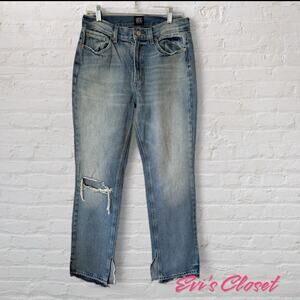 Urban Outfitters BDG Denim Jeans Split Hem Distressed Ripped Size 29 Boot Cut
